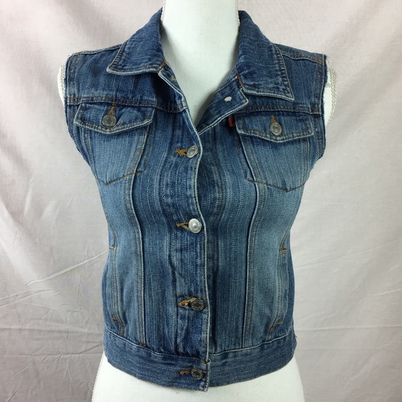 cut off blue jean jacket